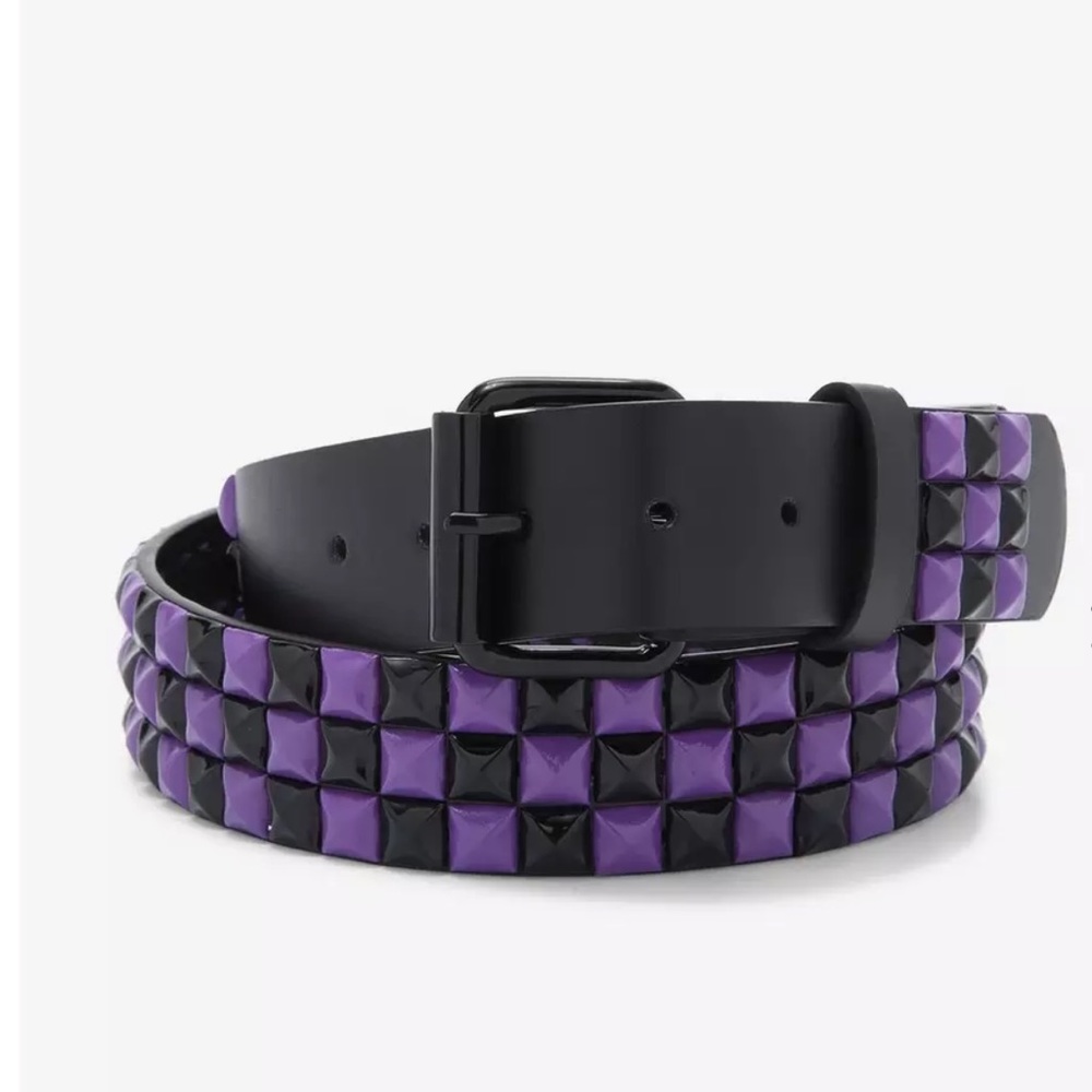 Black and Purple Studded Belt  Size Large